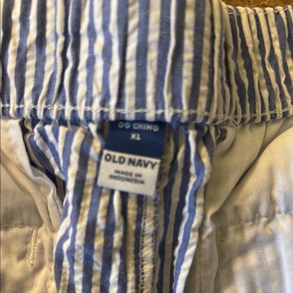 Blue and White Striped Shorts - Picture 2 of 4